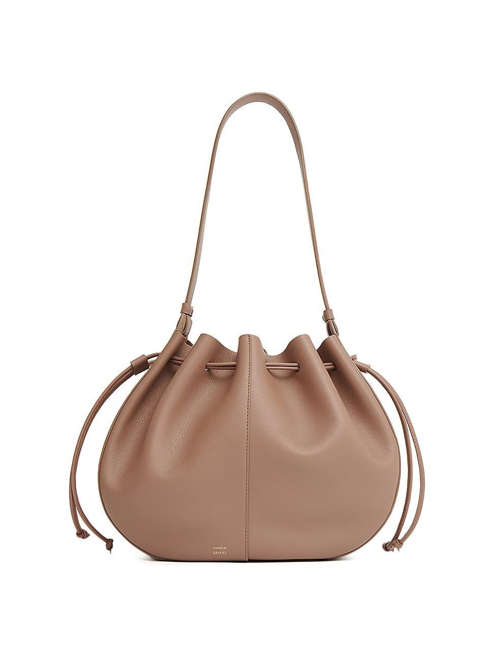 Womens Flores Leather Drawstring Bag Product Image