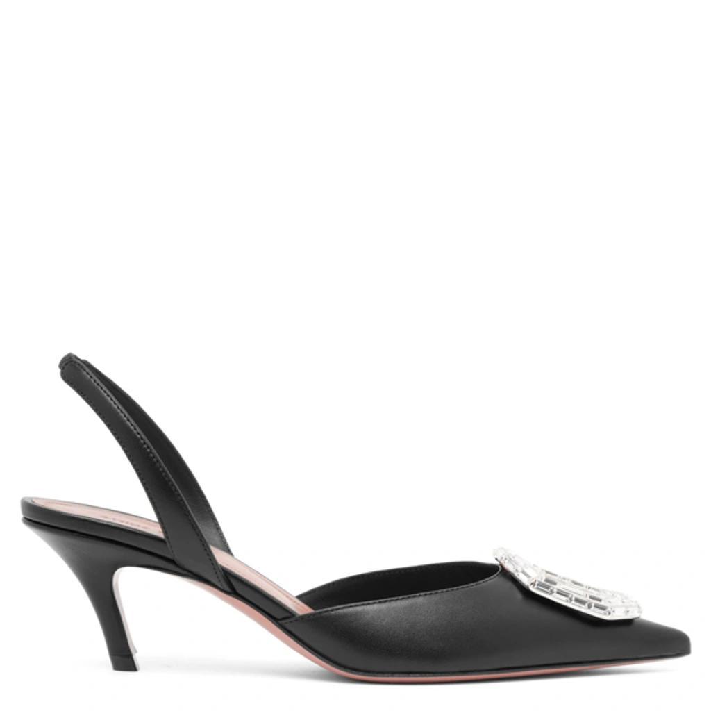 AMINA MUADDI Rosie Satin Sling 60 Heel In Satin Black Product Image