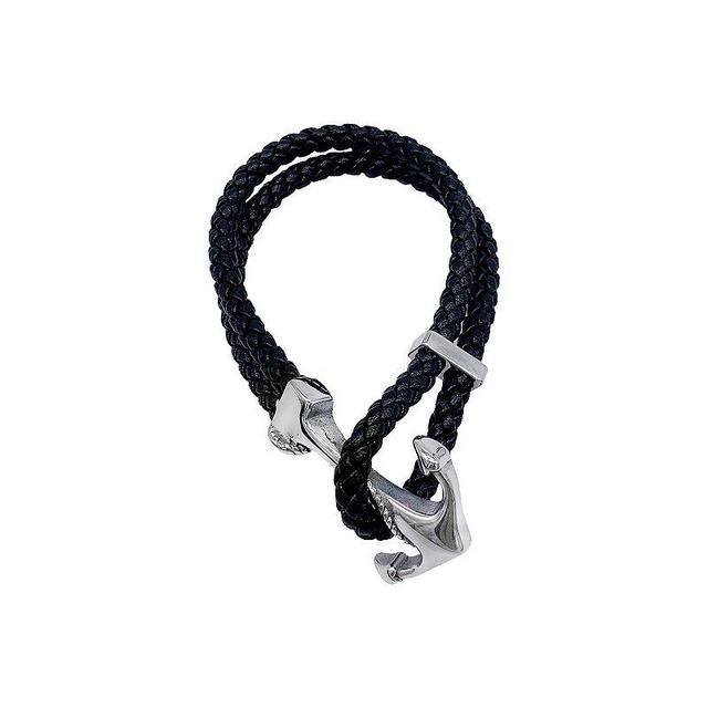 Adornia Braided Hook Bracelet, Mens, Silver Tone Product Image