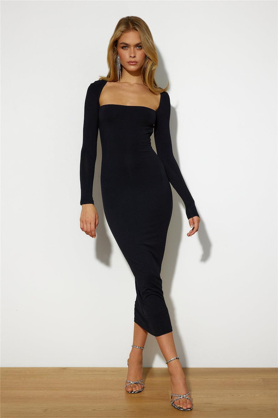 Fashionista Lover Midi Dress Black Product Image