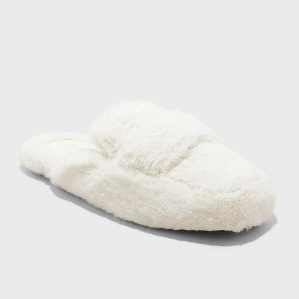 Womens Astoria Faux Fur Loafer Slippers - Auden Ivory 7 Product Image