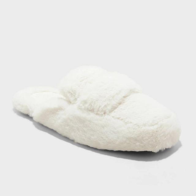 Womens Astoria Faux Fur Loafer Slippers - Auden Ivory 7 Product Image