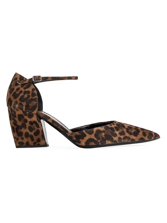 Womens Linda 70MM Leopard Suede Pumps Product Image