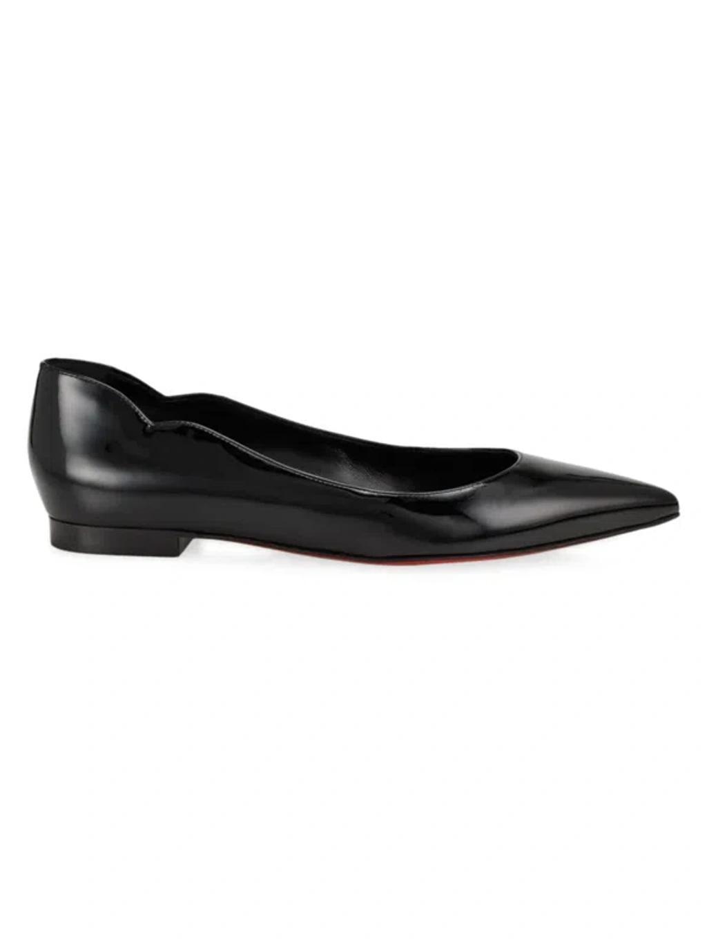 CHRISTIAN LOUBOUTIN Hot Chickita Patent Flat In Black Product Image