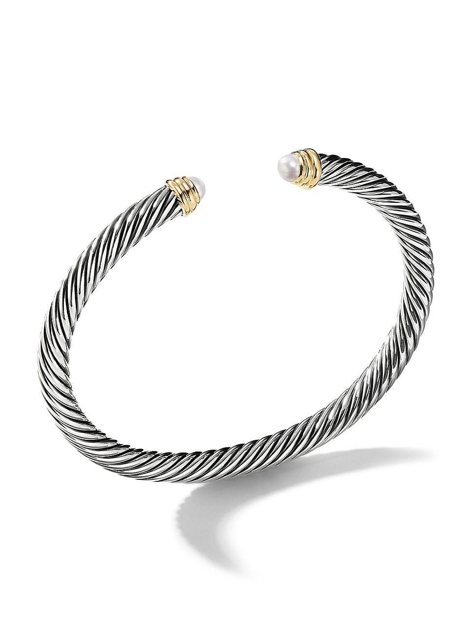 Womens Classic Cable Bracelet In Sterling Silver Product Image