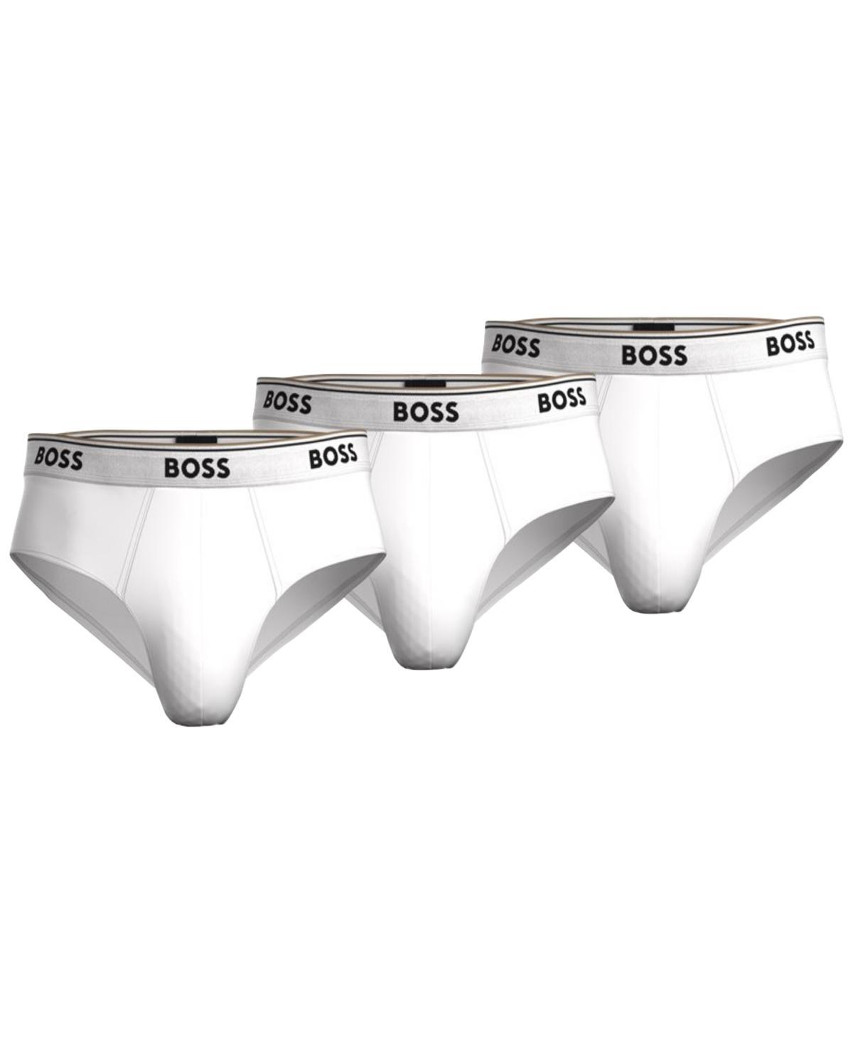 Mens Three-Pack Of Stretch-Cotton Briefs With Logo Waistbands Product Image