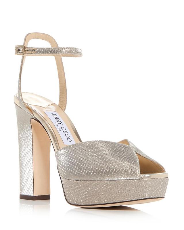 Jimmy Choo Womens Sacaria 120 Embossed Platform High Heel Sandals - 100% Exclusive Product Image