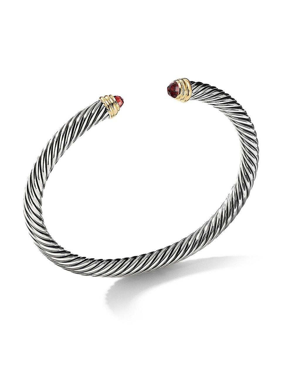 Womens Classic Cable Bracelet In Sterling Silver Product Image