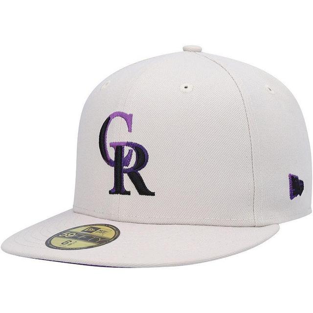 Men's New Era Khaki Colorado Rockies Stone Dim Undervisor 59FIFTY Fitted Hat Product Image