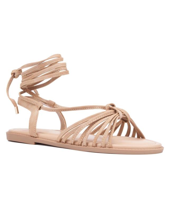 Fashion To Figure Womens Daria Strappy Flat Sandal - Wide Width Product Image