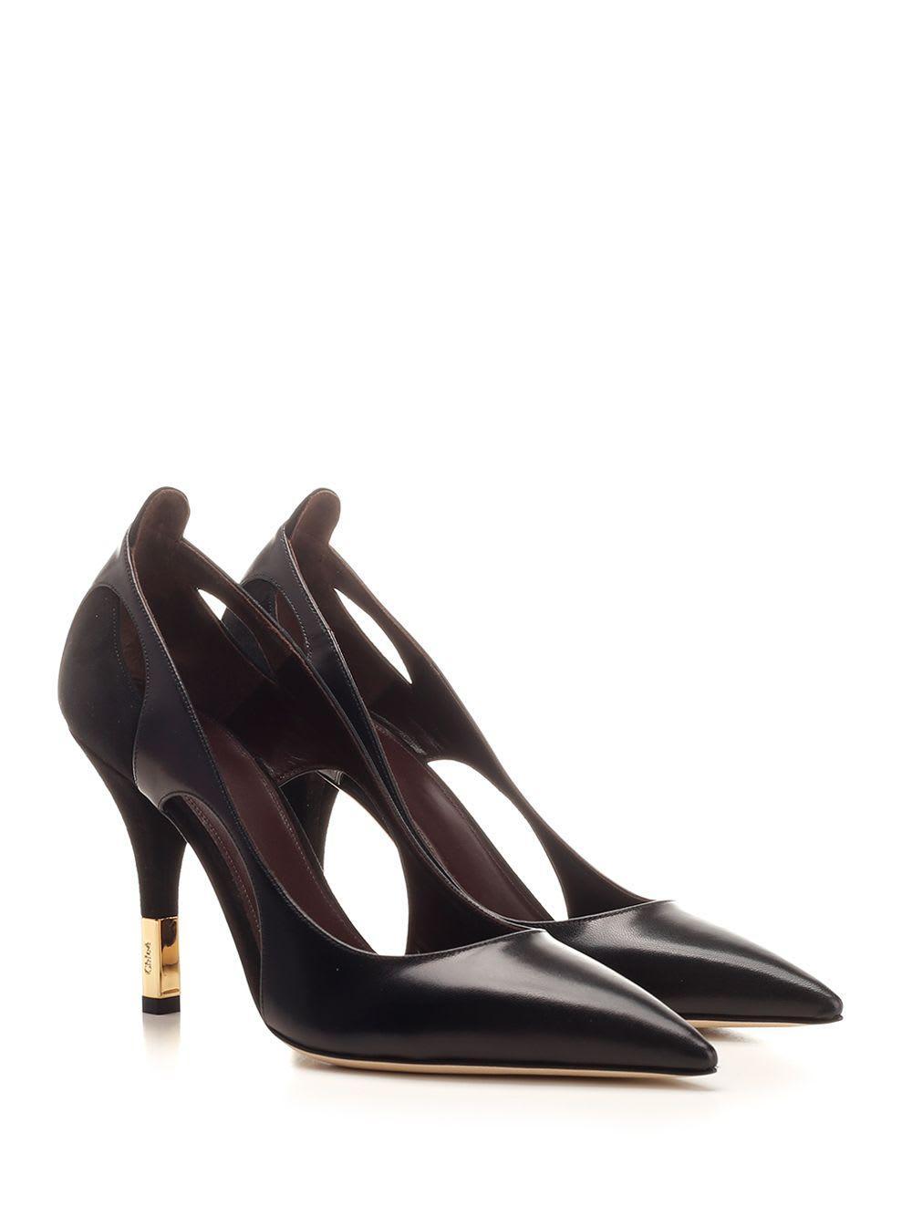 CHLOÉ Saada High Heels Black Size 7 100% Bovine Leather Product Image