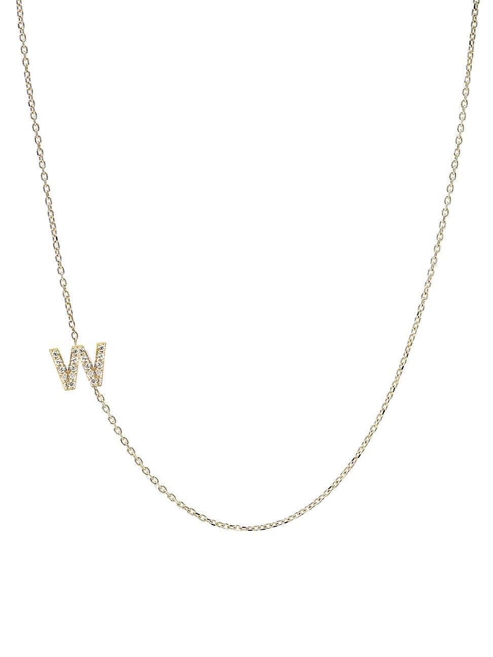 Womens Love Letter Initial 14K Yellow Gold & 0.05 TCW Diamond Necklace Product Image