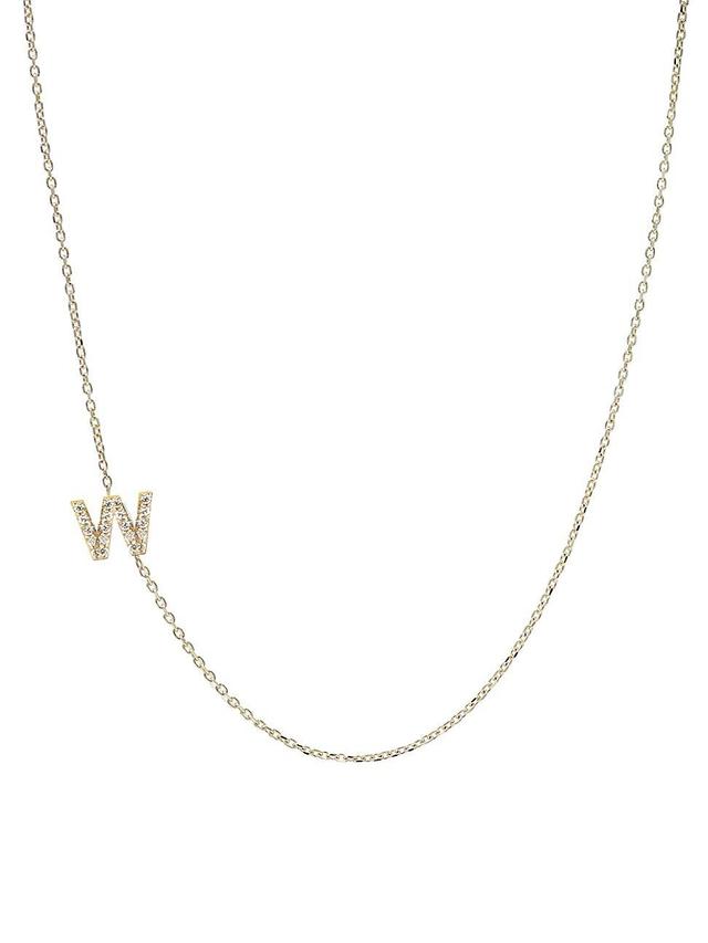 Womens Love Letter Initial 14K Yellow Gold & 0.05 TCW Diamond Necklace Product Image