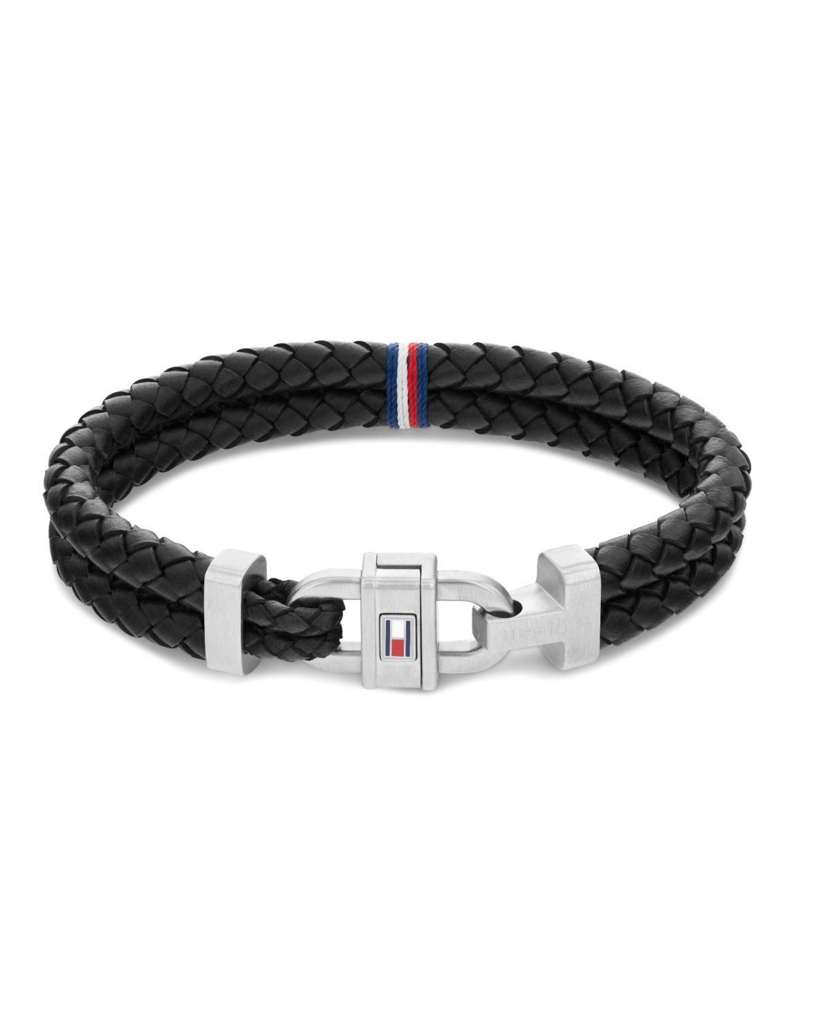 Tommy Hilfiger Mens Leather Braided Bracelet Product Image