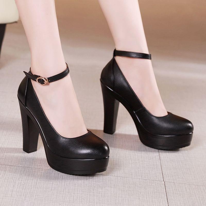 Platform Ankle Strap Pumps Product Image