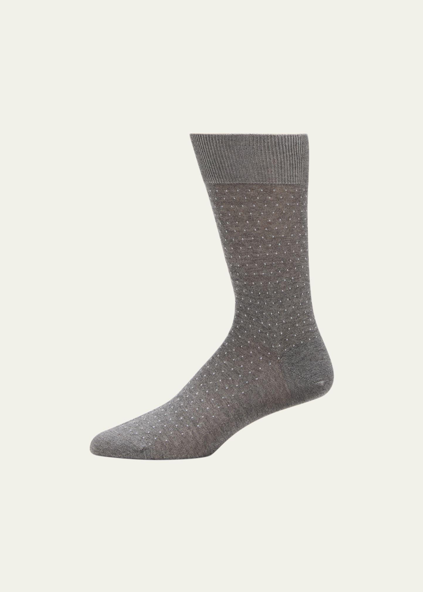 Mens Cotton-Cashmere Blend Pindot Crew Socks Product Image