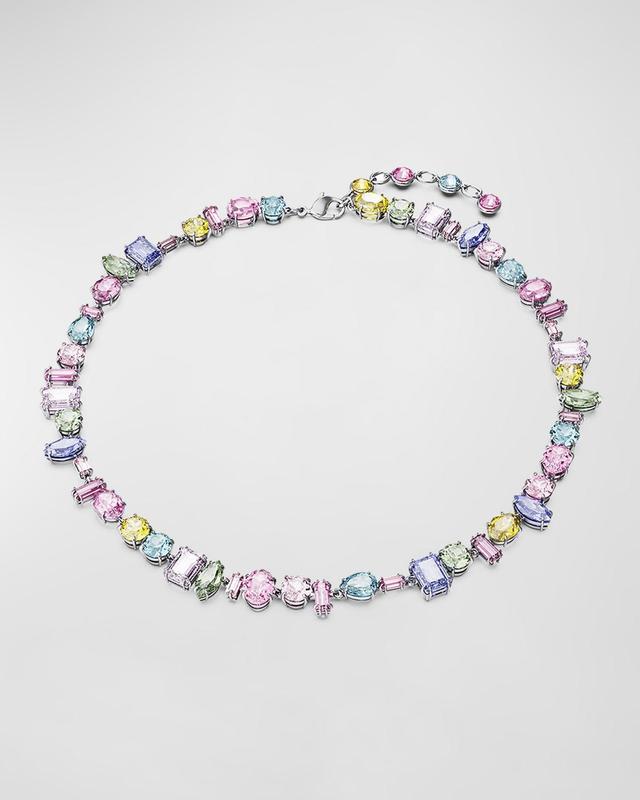 Swarovski Gema Asymmetric Mixed Cut Crystal Necklace in Rhodium Plated, 14 Product Image