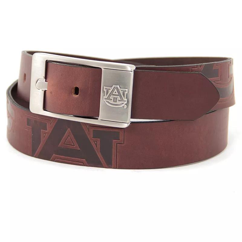 Mens Auburn Tigers Brandish Leather Belt Brown Product Image