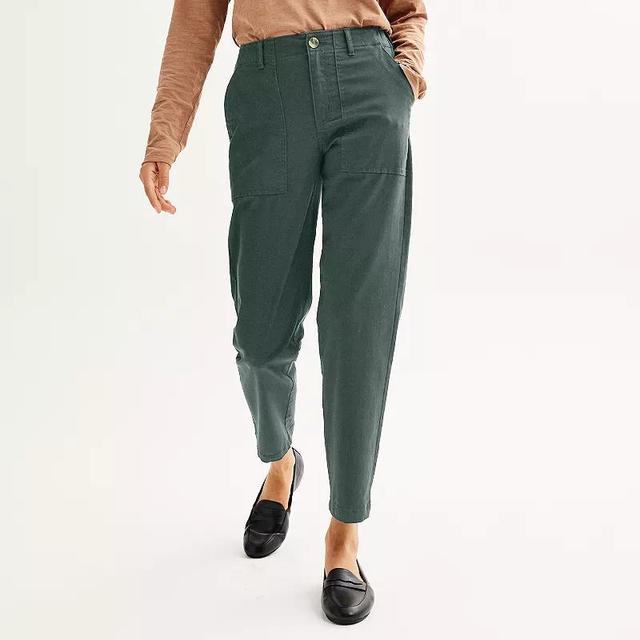 Petite Sonoma Goods For Life Utility Straight Leg Pants, Womens Lea Purple Product Image