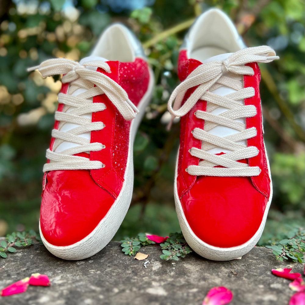 Red Glazed Star Sneakers Product Image