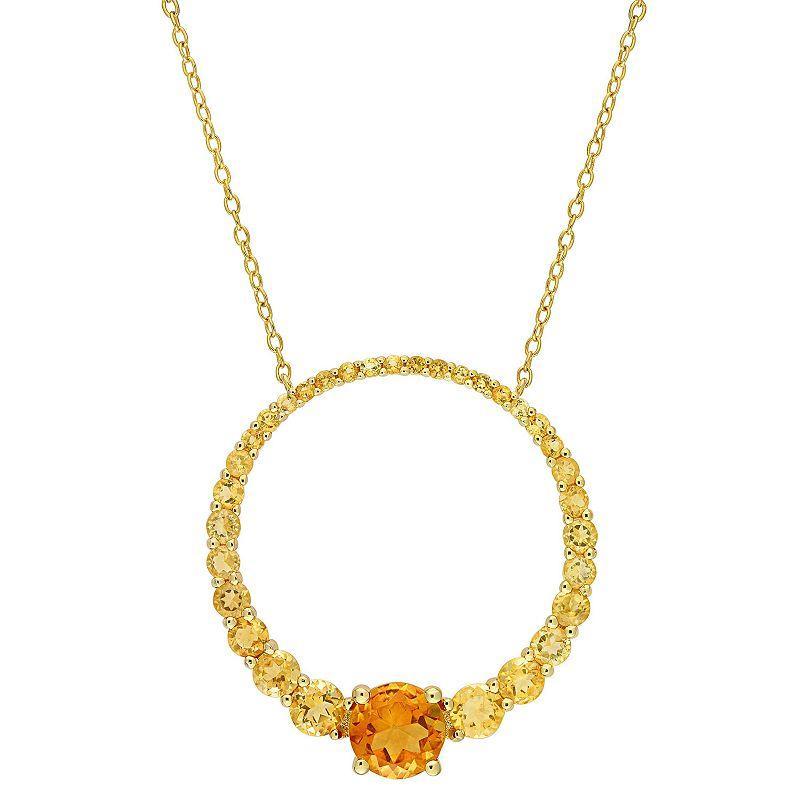 Stella Grace 18k Gold Over Silver Madeira Citrine & Citrine Graduated Open Circle Pendant Necklace, Womens Gold Tone Product Image