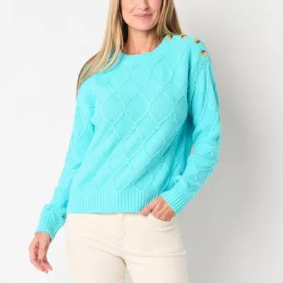 St. John's Bay Womens Crew Neck Long Sleeve Pullover Sweater Product Image