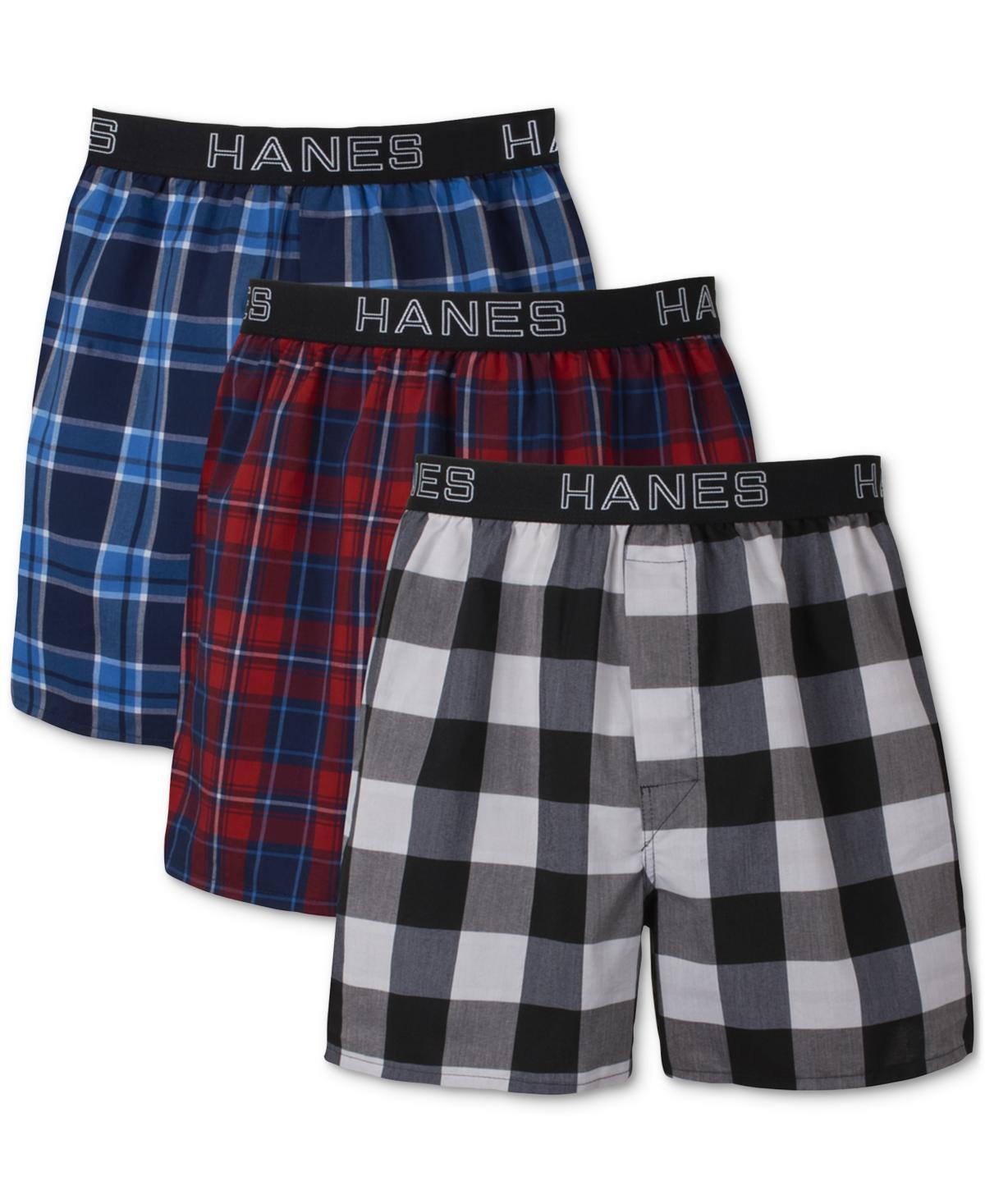 Hanes Mens 3-Pk. Ultimate Comfort Flex Fit Stretch Woven Boxers Product Image