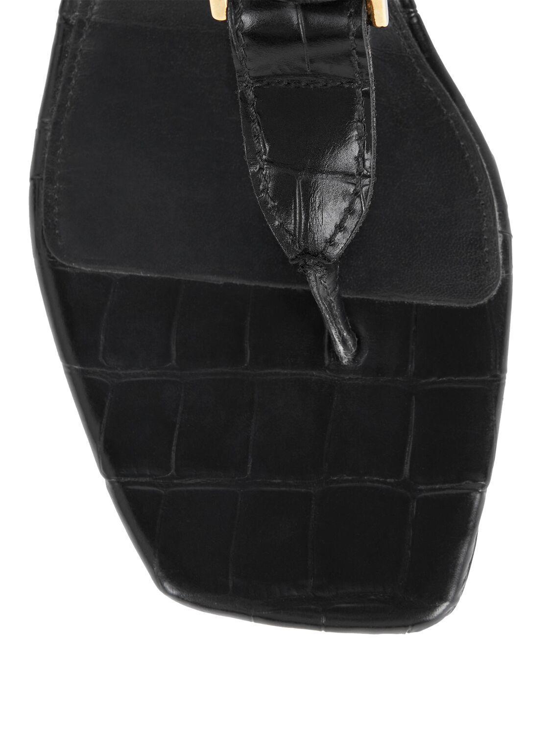 TOTÊME 35mm Croc Embossed Leather Thong Sandals In Black Product Image