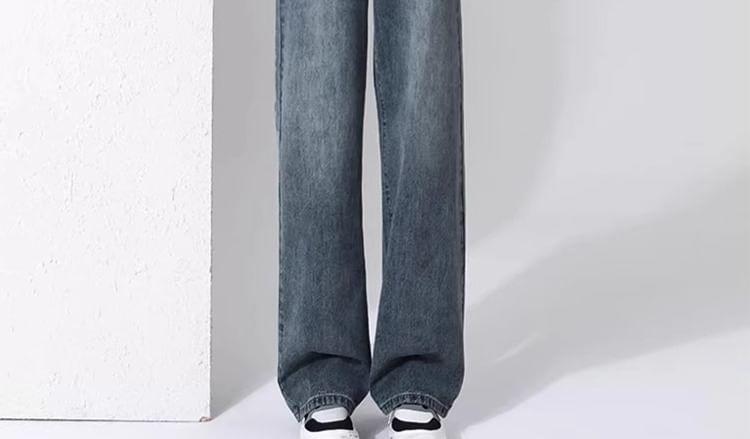 Maternity High Rise Washed Straight Leg Jeans Product Image