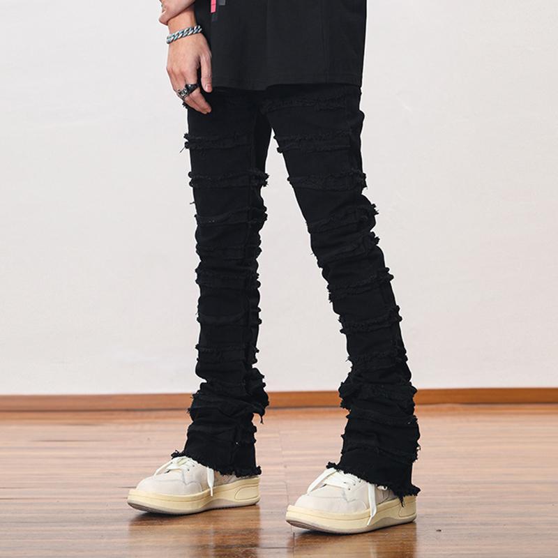 Vintage Erosion Damaged Raw Edge Jeans Product Image