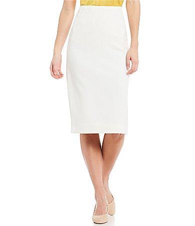 Kasper Plus Size Stretch Crepe Skimmer Skirt Product Image