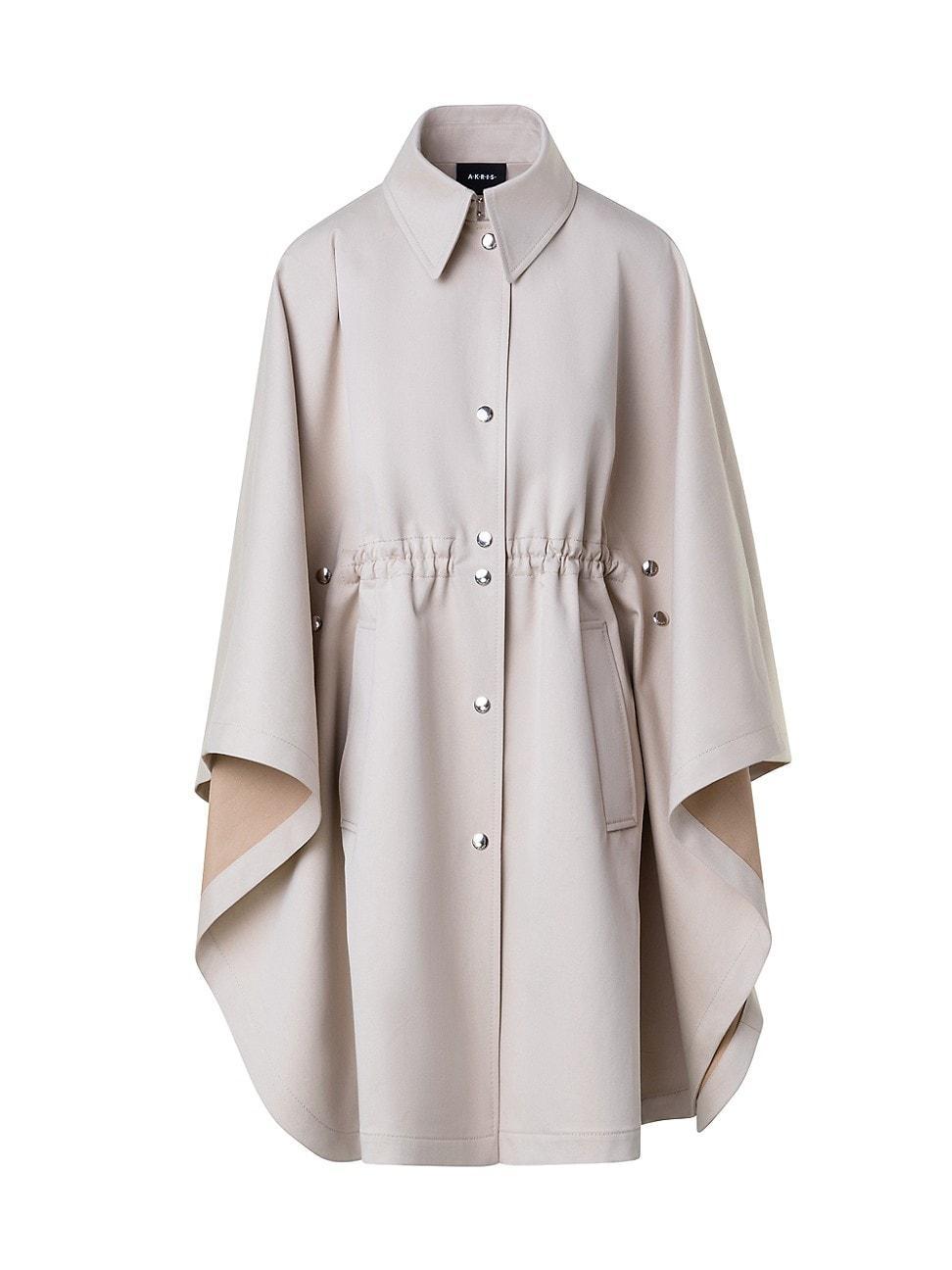 Womens Cotton Gaberdine Cape Coat Product Image