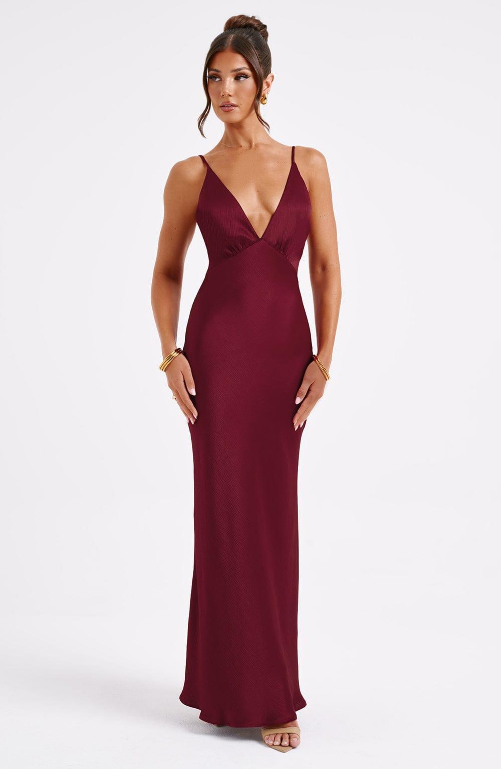 Anja Maxi Dress - Burgundy Product Image