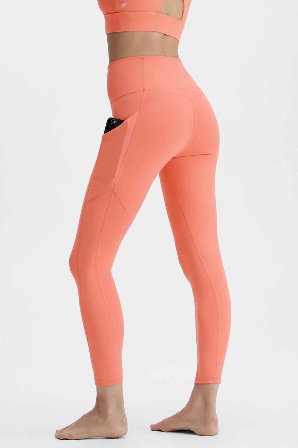 Fabletics Oasis High-Waisted 7/8 Legging Womens orange plus Size 4X Product Image