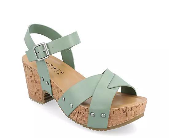 Journee Collection Valentina Womens Platform Sandals Product Image