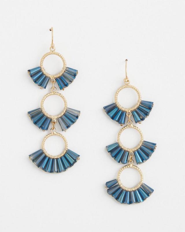 No Droop Blue Triple Drop Earrings   Chico's - Blue - Women Product Image