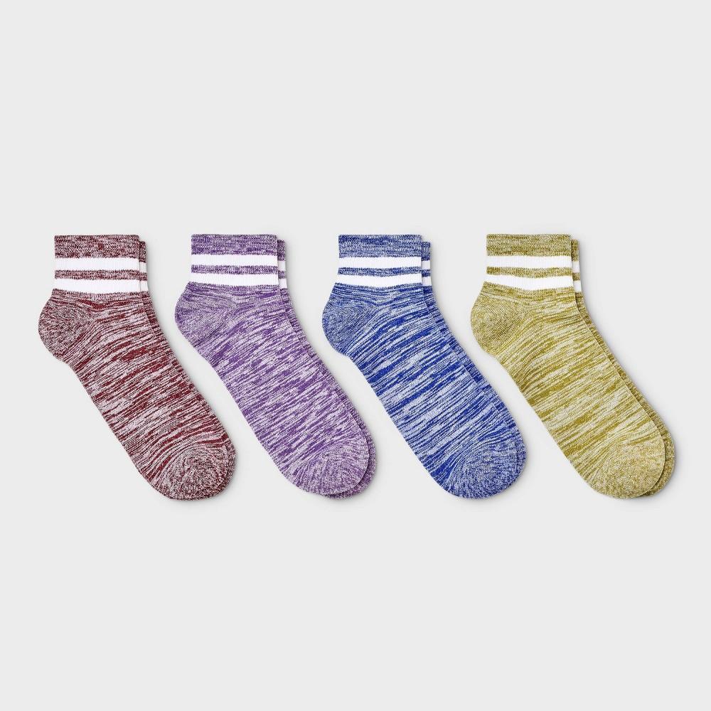 Mens Striped Marled Varsity Ankle Socks 4pk - Original Use 6-12 Product Image