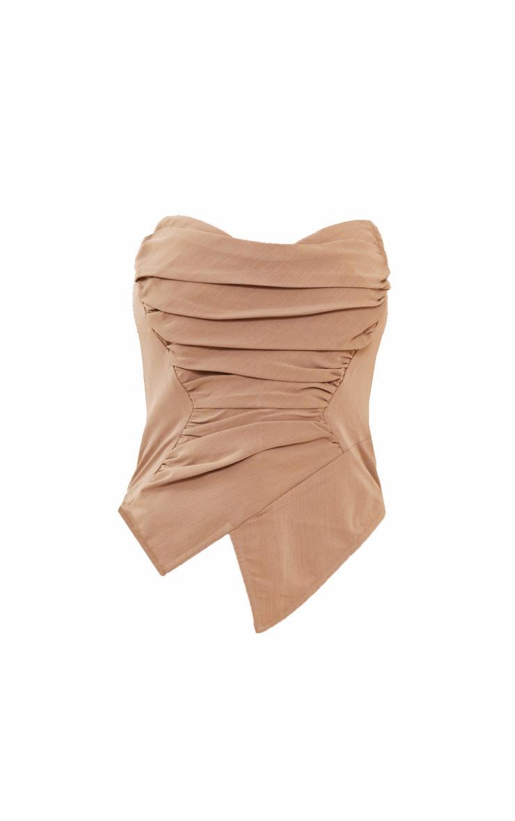 Taupe Ruch Pointed Corset Bandeau Jumpsuit Product Image