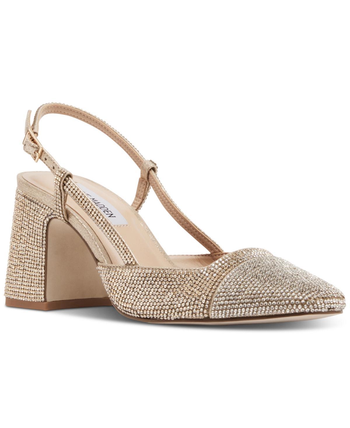 Steve Madden Womens Becka-r Embellished Cap-Toe Slingback Pumps Product Image