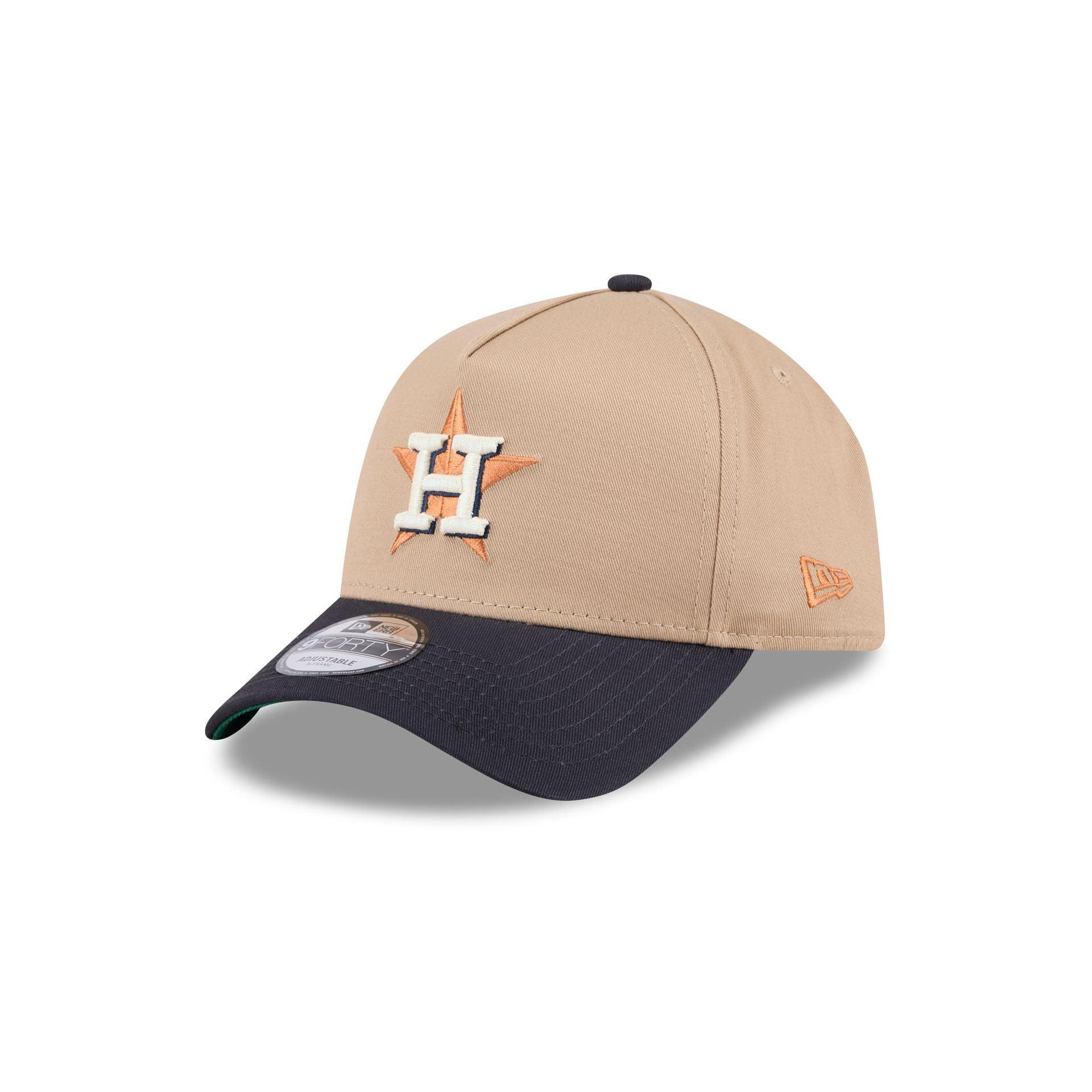 Houston Astros Beige Khaki 9FORTY A-Frame Snapback Hat Male Product Image