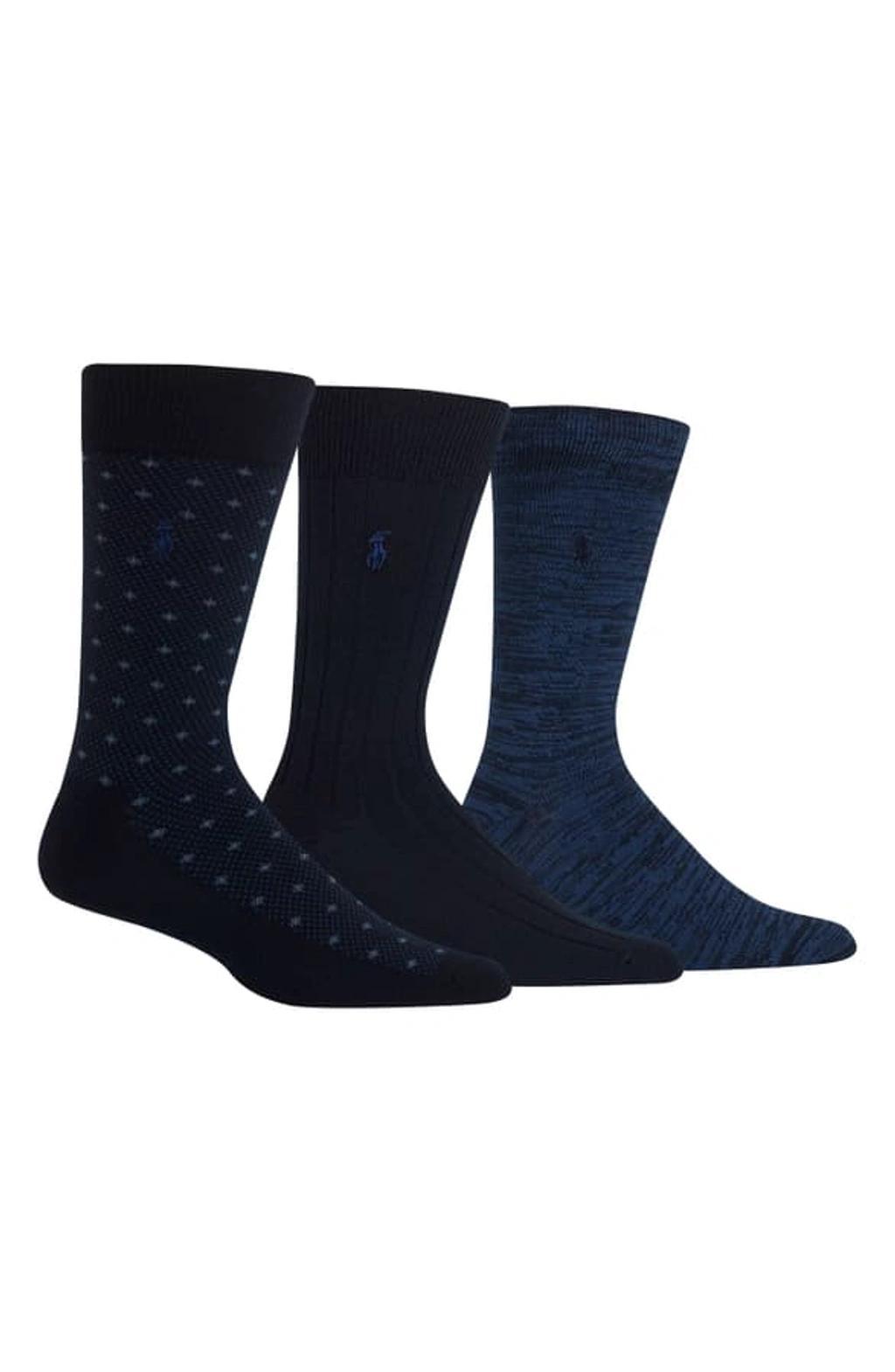 Assorted 3-pack Supersoft Dress Socks In Navy Product Image