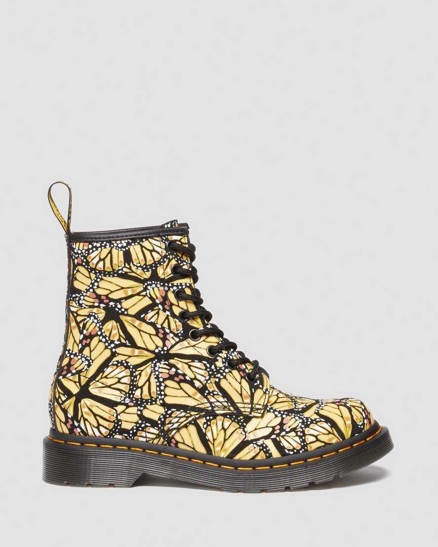 DR MARTENS 1460 Women's Butterfly Print Suede Lace Up Boots Product Image