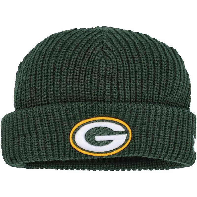 Mens New Era Bay Packers Fisherman Skully Cuffed Knit Hat Product Image