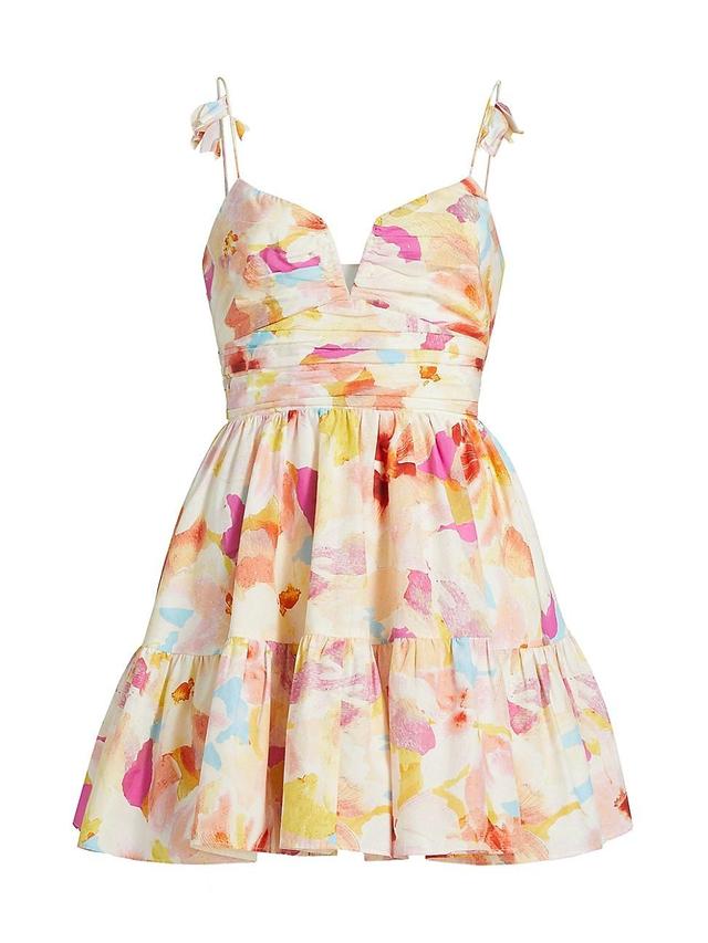 Womens Amelie Floral Petal-Strap Minidress Product Image