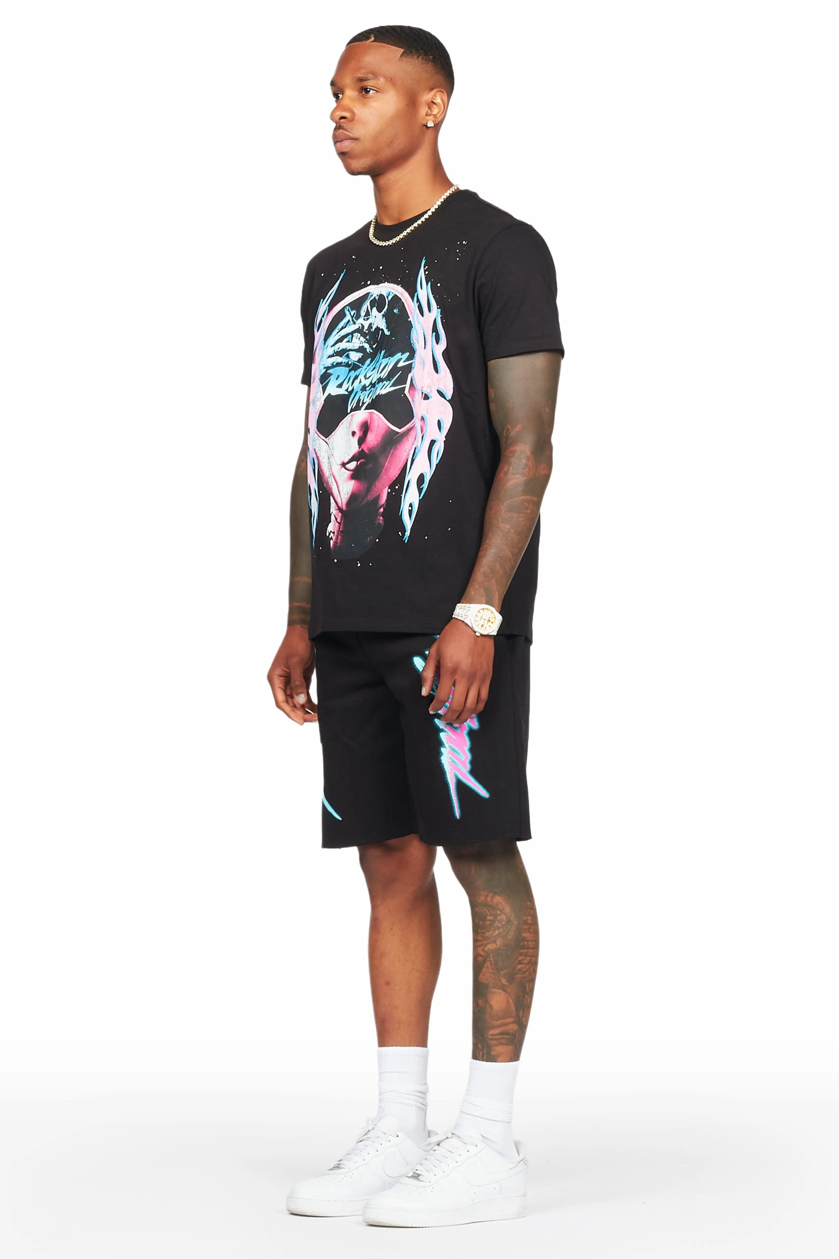 Oberon Black T-Shirt/Short Set Male Product Image