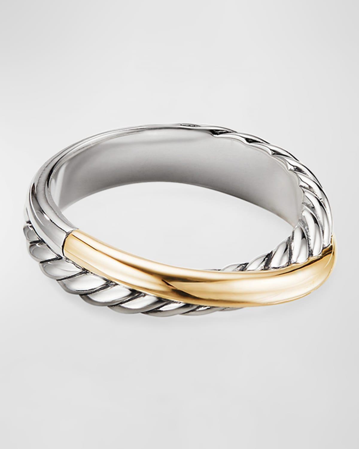 Womens Crossover Band Ring with 18K Yellow Gold Product Image