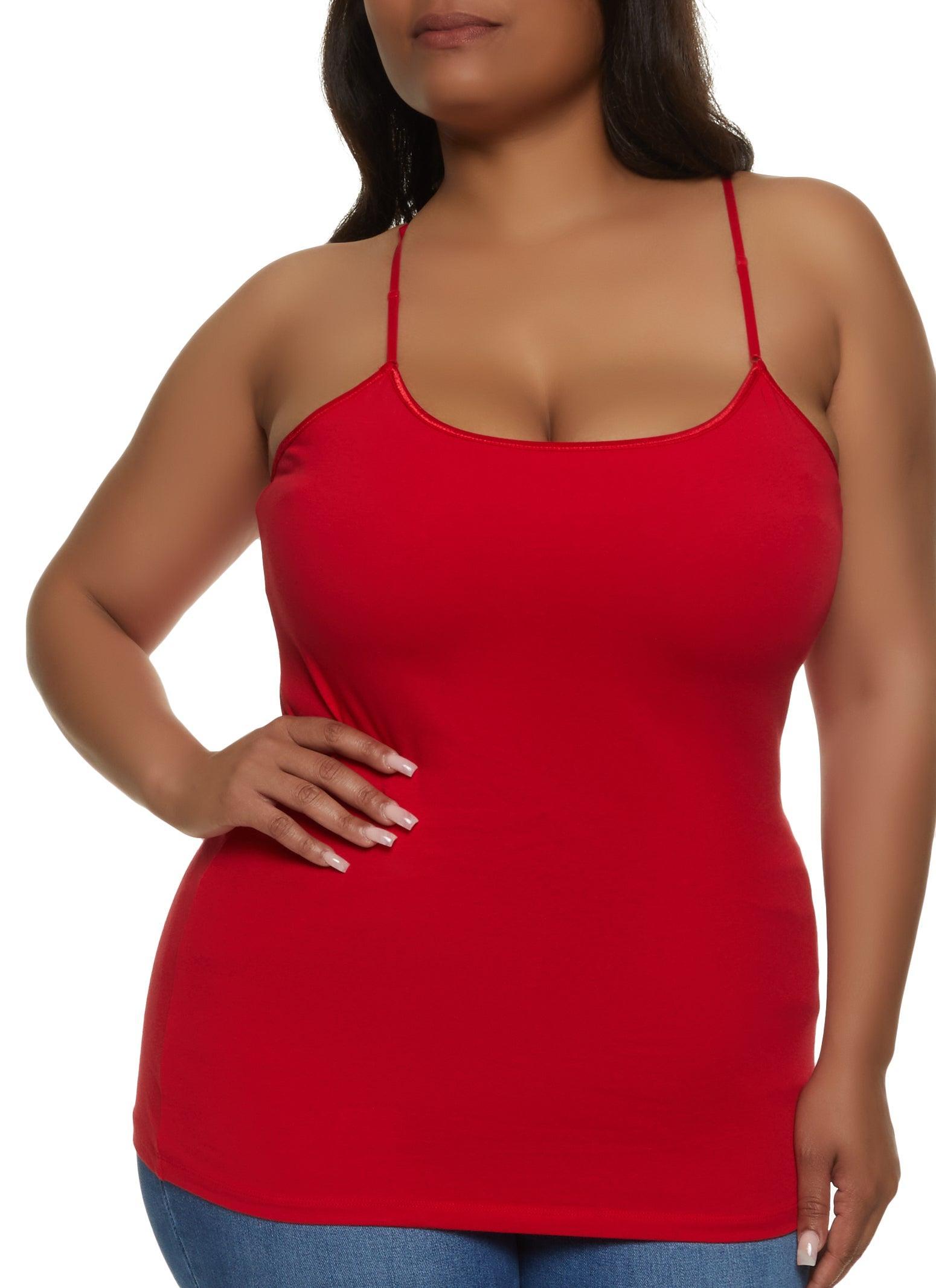 Womens Plus Size Basic Cotton Scoop Neck Cami Product Image