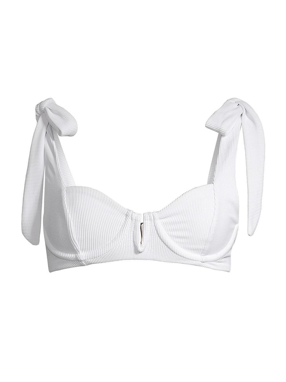 BEACH RIOT Blair Bikini Top in White. - size M (also in L, S) Product Image