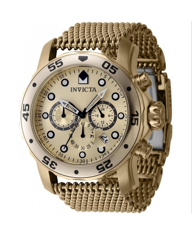 Invicta Mens 47240 Pro Diver Quartz Chronograph Gold Dial Watch - Gold Product Image