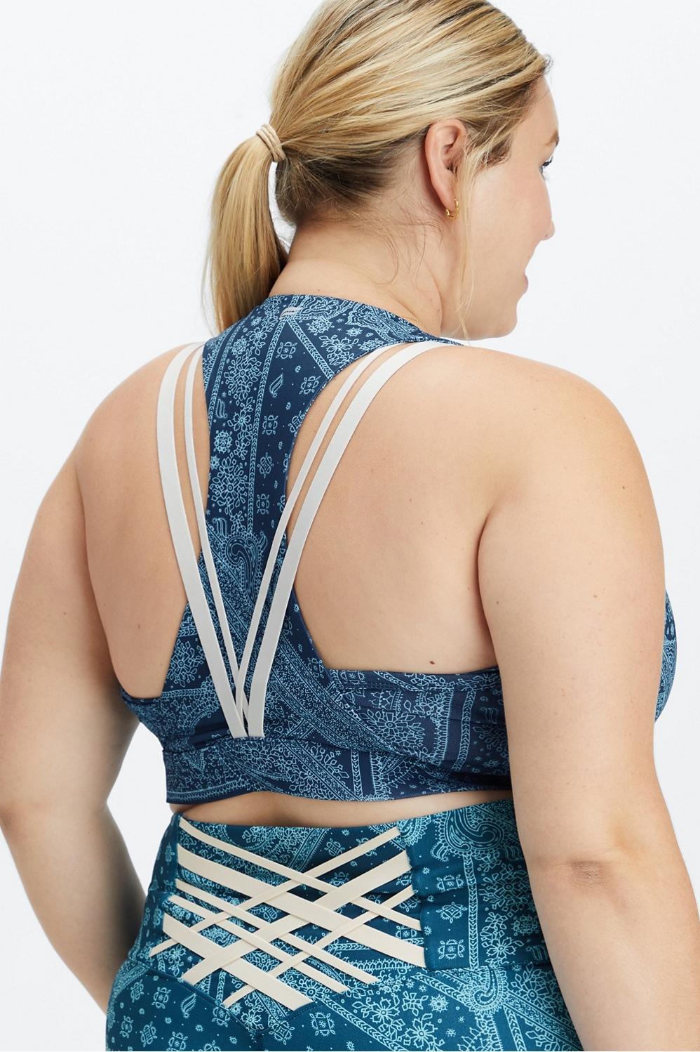 Fabletics Kessler Medium Impact Sports Bra Womens blue Size XXS Product Image